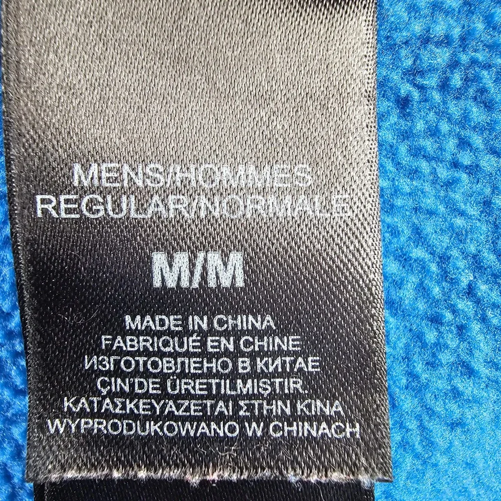 The North Face Fleece Jacket Men's Medium Blue Regular Fit Long‎ Sleeve Full Zip